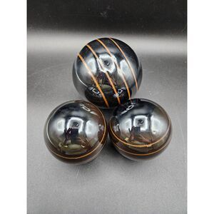 Japanese Zen Sphere Tranquility Balls set of 3 Orbs Vintage Glazed Garden Brown